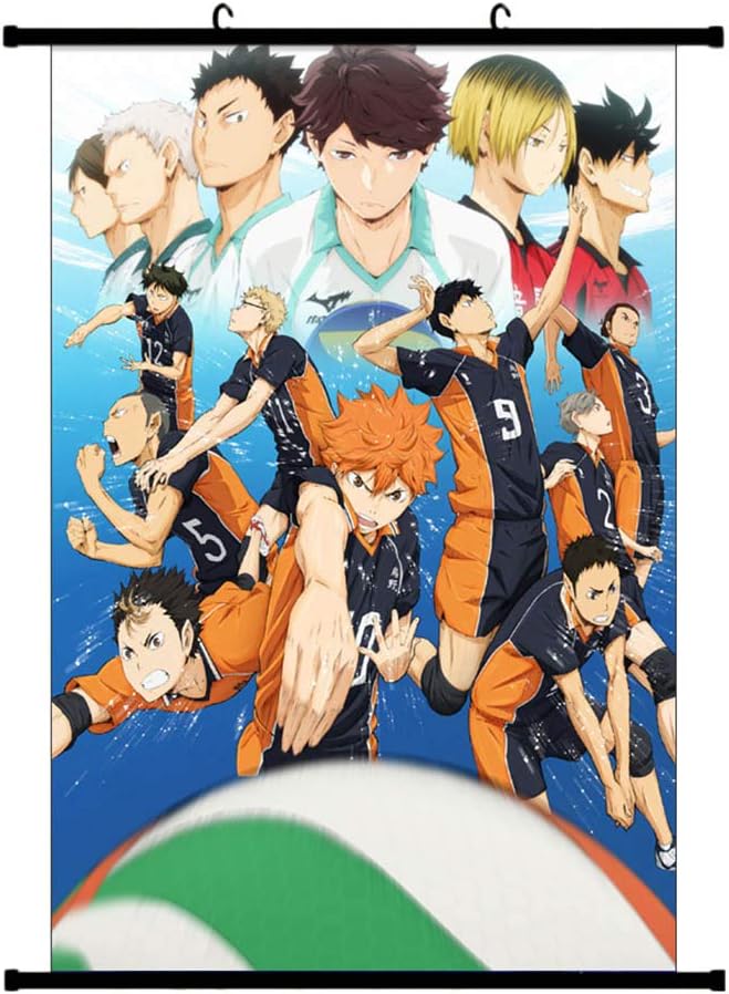 Sbarden Haikyuu Anime Cartoon Characters Scroll Painting Home Decor Anime Poster Waterproof Hanging Painting Hot Gift for Anime Fans(30 * 45cm H01)