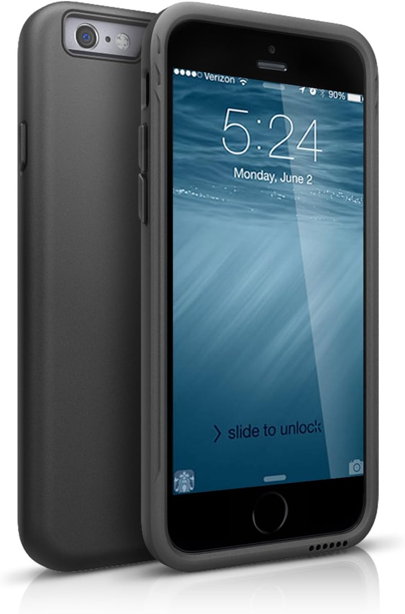 Maxboost Max-0277 Duraslim Series Dual-Layer Protective Case with Hard Shell Solid Back for iPhone 6 Plus - Black