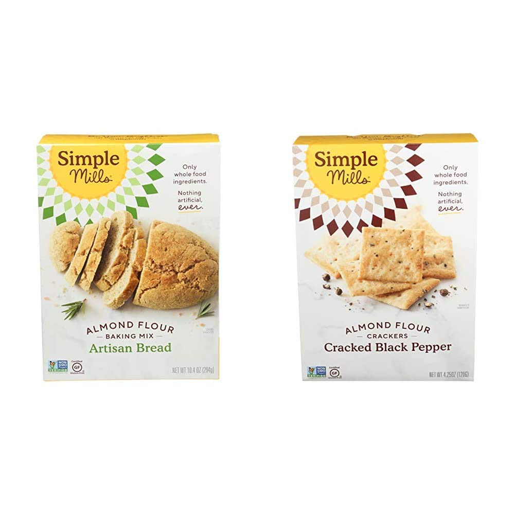 Amazon Com Simple Mills Almond Flour Baking Mix Gluten Free Artisan Bread Mix Made With Whole Foods Almond Flour Crackers Black Cracked Pepper Gluten Free Flax Seed Sunflower Seeds Corn Free
