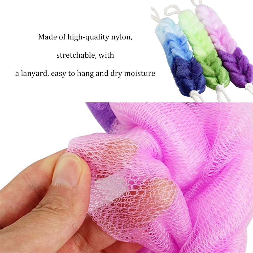 XYDZ 3 Pcs Bath Sponge Massage Back Scrubber Bath Shower Stretchy Braids Mesh Sponge for Body Scrubbing in The Shower Bathroom Accessories - Image 5