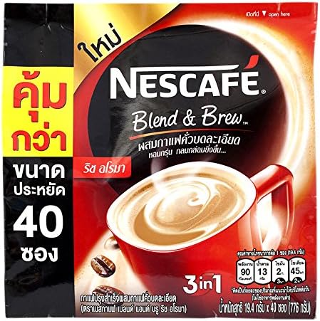 NESCAFE BLEND&BREW INSTANT COFFE MIX RICH AROMA 19.4G. PACK 40SACHETS