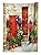 Tuscan Decor Tablecloth Colorful Flowers Outside a Home in the Italian Hilltown of Assisi With Rustic Wooden Door Dining Room Kitchen Rectangular Table Cover