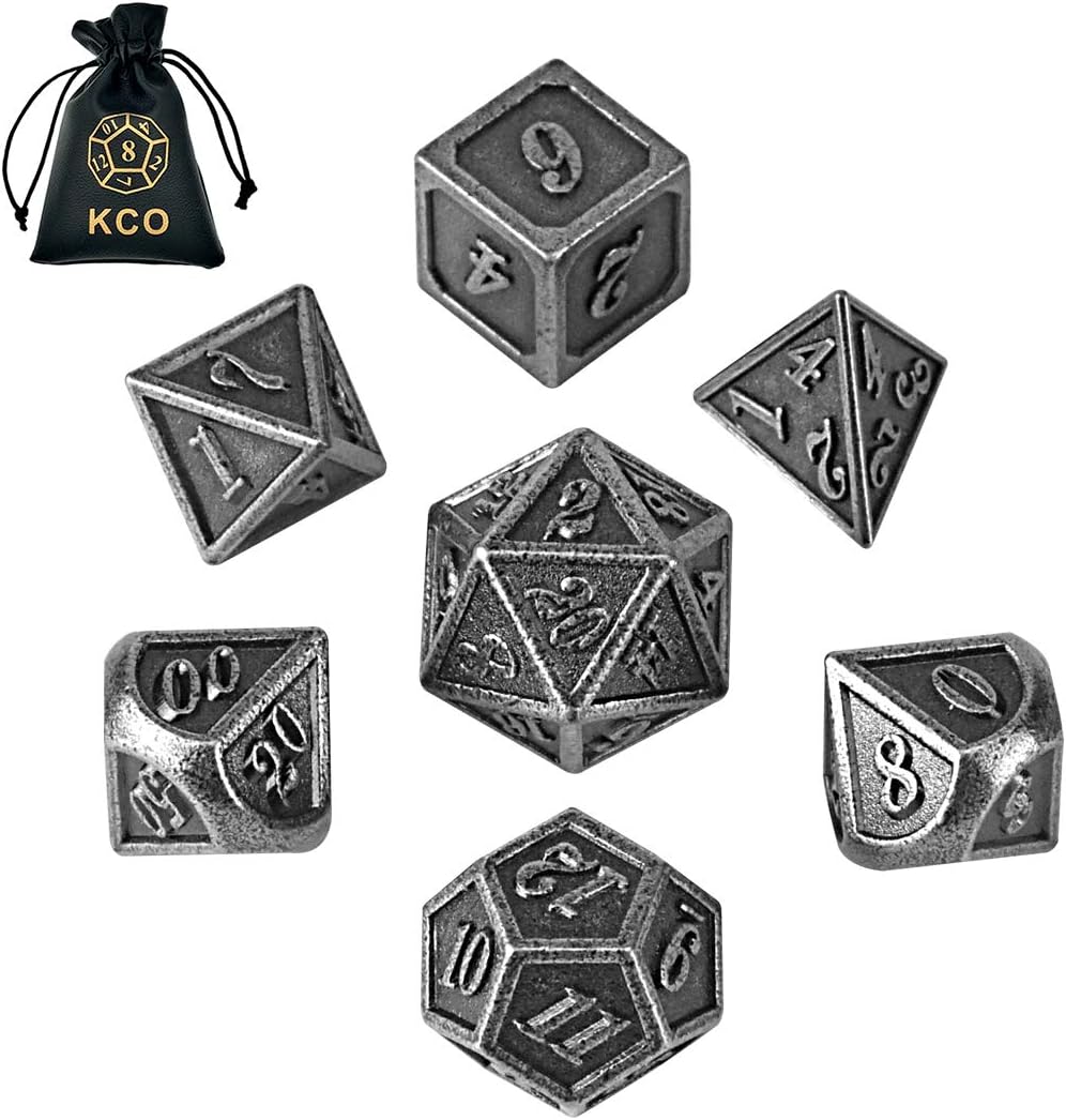 KCO DND Metal Dice Set Enamel dice 7 Die Polyhedral Dice