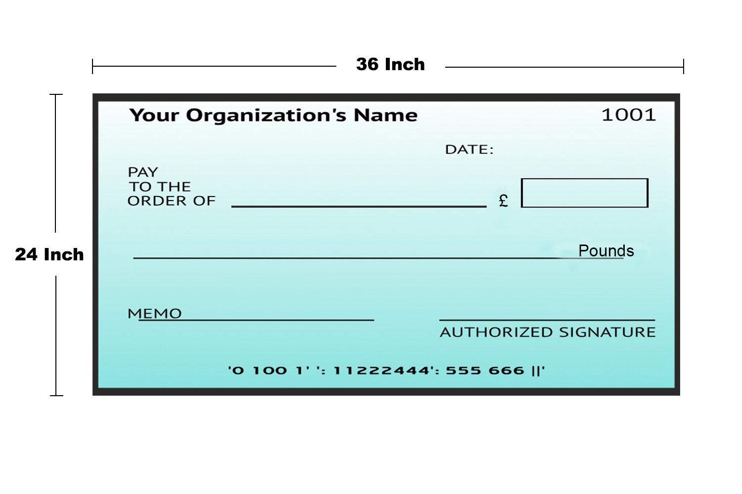 Custom Giant Fake Cheque Made Of 3mm Pvc Foam Board Big