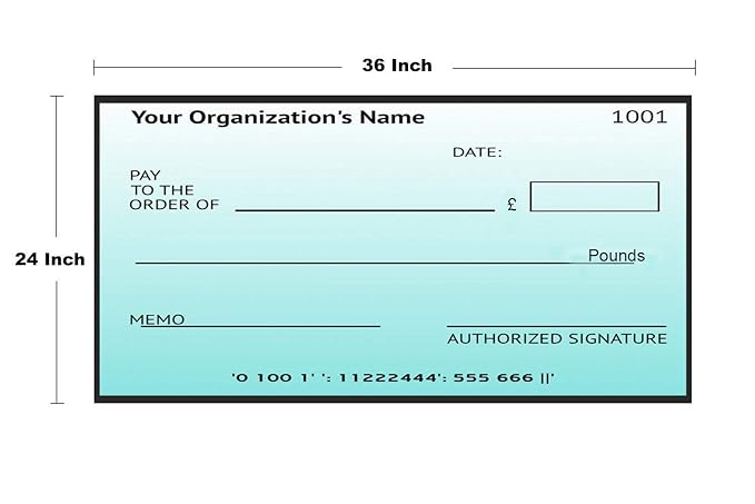 Custom Giant Fake Cheque Made Of 3mm Pvc Foam Board Big