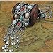 SUNSCSC Vintage Retro Rhinestone turquoise Long Boho Bohemian Statement Necklace for Women (Silver Plated)