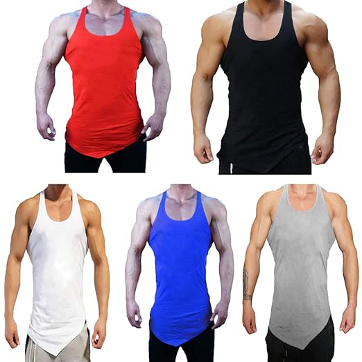 Männer Muskel Weste Einfarbig Bodybuilding Tank Top Hebe Fitness Stringer Übung Laufen Outfit Tops M-XL