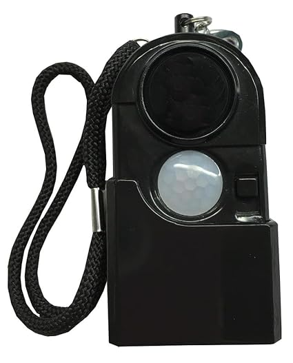 Pack 3 Alarmas Portátiles con Sensor de Movimiento y Linterna (Negro)