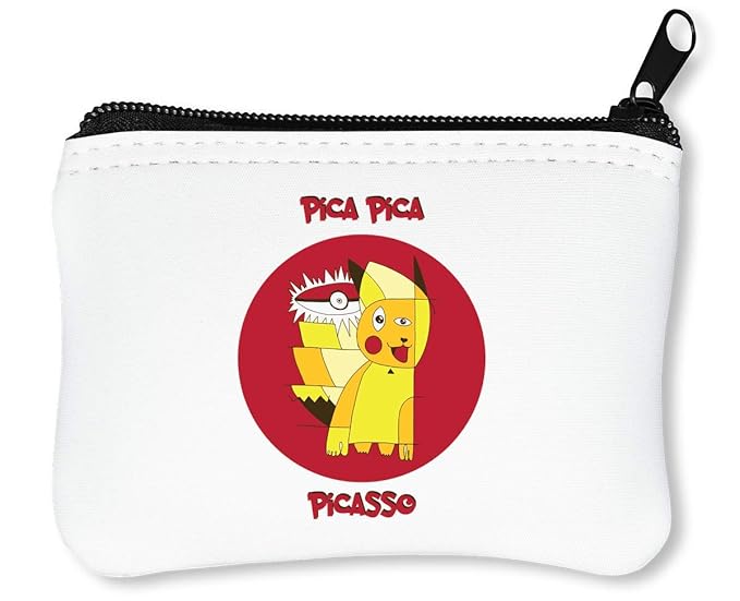 Pica Picasso Pokemon Pikachu Funny Illustration Reißverschluss-Geldbörse Brieftasche Geldbörse