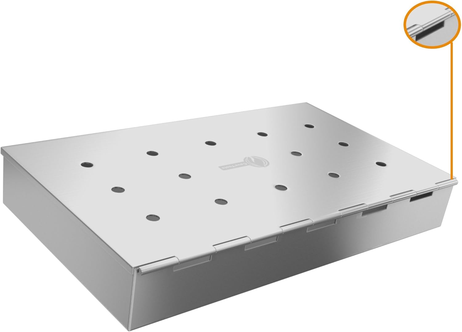 Smoker Box Maximum Wood Chip Capacity - 25% Thicker Stainless Steel Won't Warp - Charcoal & Gas Grill BBQ Meat Smoking Hinged Lid - Best Grilling Accessories & Barbecue Utensils for Dad: Garden & Outdoor