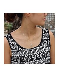 Collar de plata de ley 925 con colgante de perla cultivada en agua dulce y sirena de 18 + 2 pulgadas, de la marca WRISTCHIE