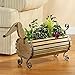 SIGNALS Wooden Dachshund Flower Planter - Indoor/Outdoor Dog Barrel Container Holds Plants, Decor and Household Goods