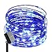 ErChen Solar Powered Copper Wire Led String Lights, 33FT 100 Leds Waterproof 8 modes Decorative Fairy Lights for Outdoor Christmas Garden Patio yard (Blue)