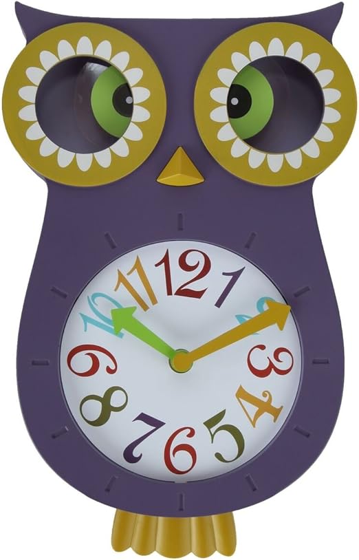 Amazon Com Lily S Home Pendulum Owl Clock With Revolving Eyes And