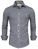 Tom's Ware Mens Classic Slim Fit Plaid Longsleeve Dress Shirt