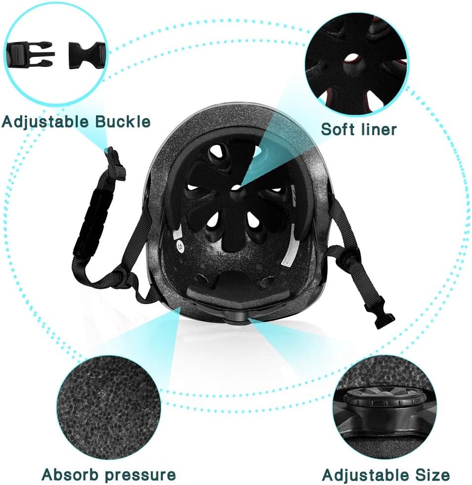 COOLGO Kids Child Bike Helmet and Pad Set for 38 Years Children