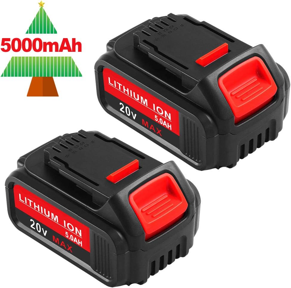 Replacement for 20V Battery 5.0Ah Compatible with Battery DCB205 DCB205-2 DCB204 DCB206 DCB200-2 DCB180 DCD985B DCB200 DCD771C2 DCD790B, DCD/DCF/DCG Series 2-Pack