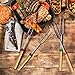 Set of 4 Roasting BBQ Sticks with Wooden Handle elescoping Smores Skewers & Hot Dog Forks Fire Pit Camping Cookware Campfire Cooking (10 Packs)