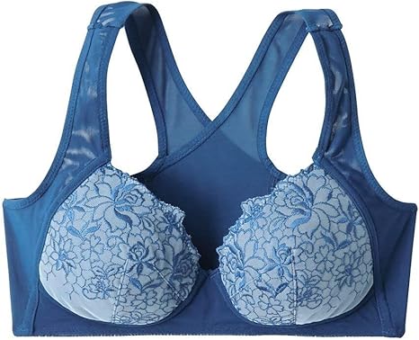 Amazon Nissen ニッセン ブラジャー 大きいサイズ 履いて着る脇背中すっきりノンワイヤーブラジャー ブルー系 Ll レディース ブラジャー 通販