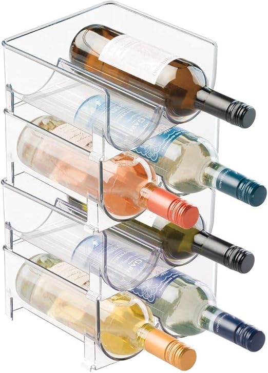 Amazon Com Mdesign Plastic Free Standing Wine Rack Storage