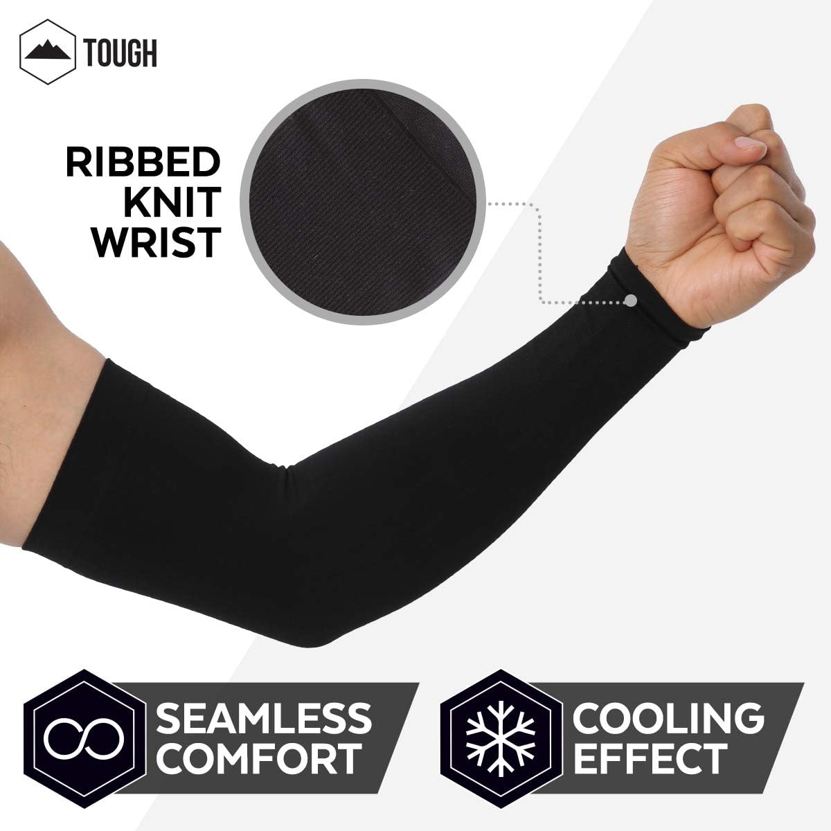 Tough Outdoors UV Protection Cooling Arm Sleeves, UPF 50 Long Sun Sleeves for Men and Women : Clothing