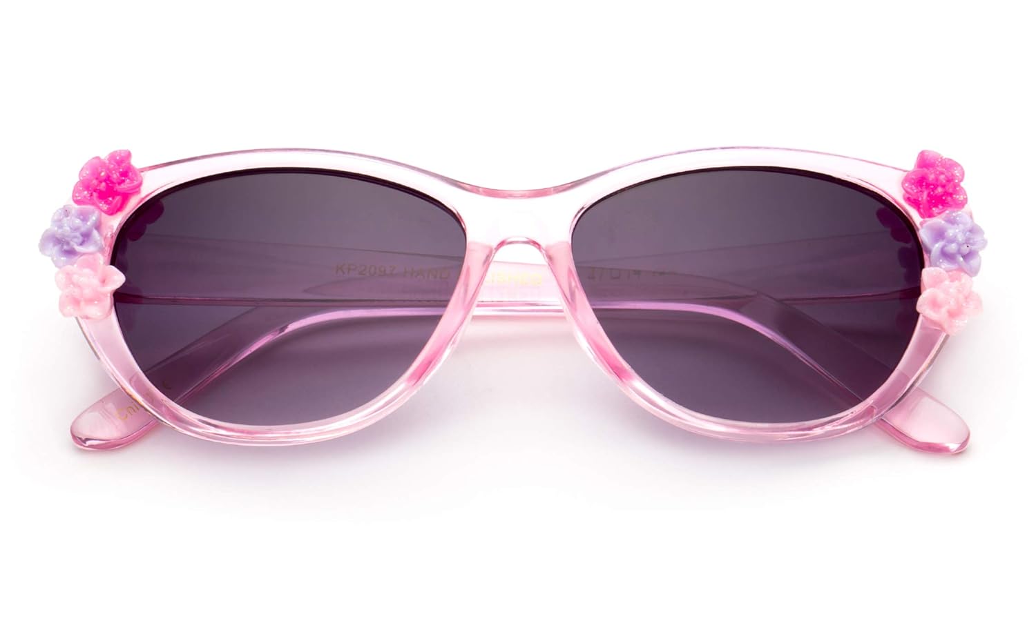 Kids Girls Toddlers Fashion Sunglasses Cateye Cute Sunglasses with Flowers UV Protection w//Pouch Newbee Fashion 0-5 YRS