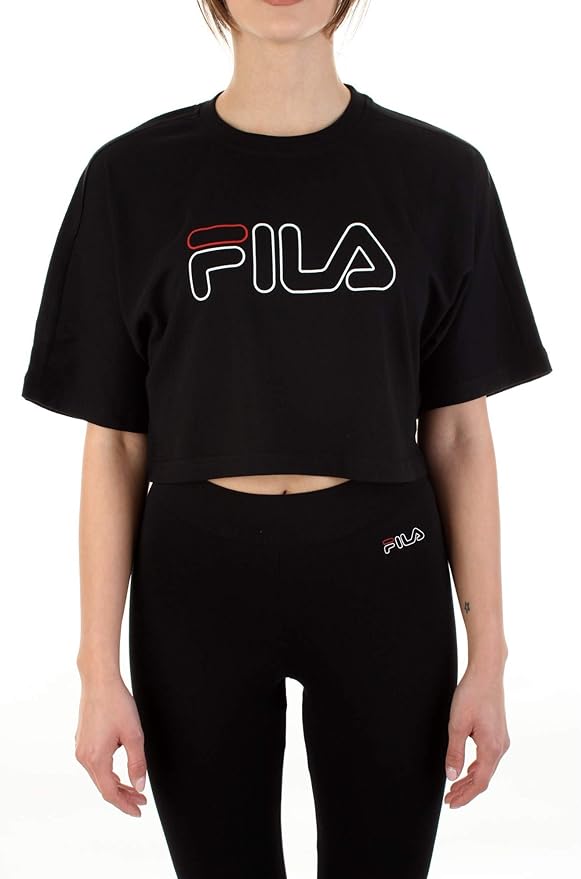 Fila Women's Jamielle Wide Cropped TShirt Amazon.co.uk Clothing