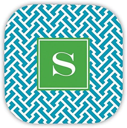 Boatman Geller Stella Hard Back Coasters with Single Initial, O, Multicolored
