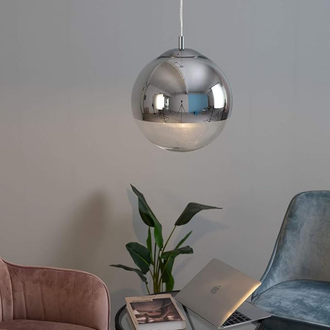 Kosilum Lámpara esférica (cristal y cromado) para techo Amazon.es