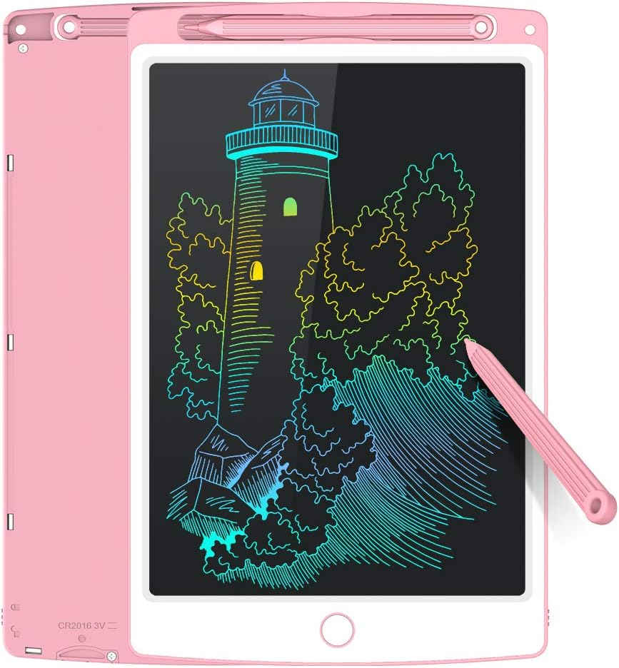 Tecboss LCD Writing Tablet Colorful, Erasable Electronic Drawing Pad Doodle Board, Gift for Kids Adults Home School Office (Pink, 8.5 inch)