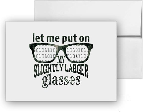 Amazon Programmer 眼鏡 少し大きめ オタク 面白い 空白 カード招待状パック カード15枚 4x6インチ 白い封筒付き グリーティングカード 文房具 オフィス用品