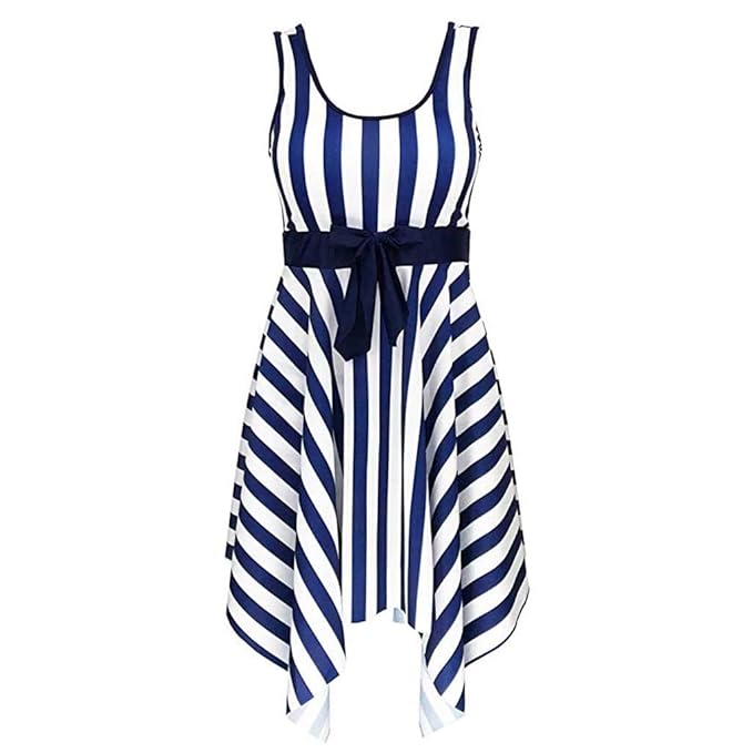 ESAILQ Damen Schwimmen Streifen Badeanzug Badebekleidung Push Up Beach Bikini Sets