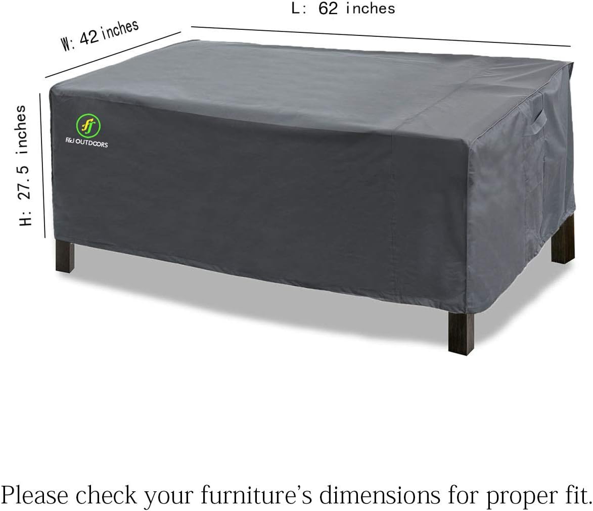 Patio Outdoor Patio Table Cover 62 x 42 x 27.5 inches, Waterproof UV Resistant Snow Protection for Rectangular Dining Table, Grey : Garden & Outdoor