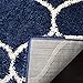 SAFAVIEH Area Rug 8x10 - Hudson Shag Collection - Large - Navy & Ivory, Trellis Pattern, Non-Shedding & Easy Cleaning, Ultra Plush Thick Pile, Ideal for Living Room, Bedroom, Dining Space (SGH280C)