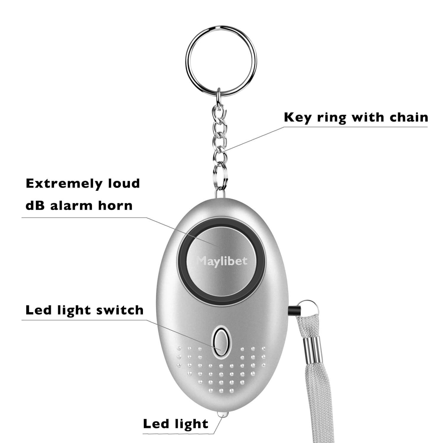SafeSound Personal Alarm 130dB with Flashlight Safe and Sound Personal