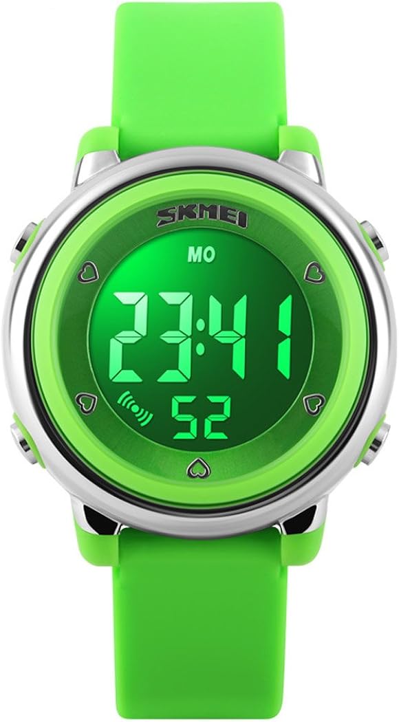 Fanmis Multifunction Digital LED Watches Water Resistant Children Girls Boys Outlook Sports Watch Green: Watches
