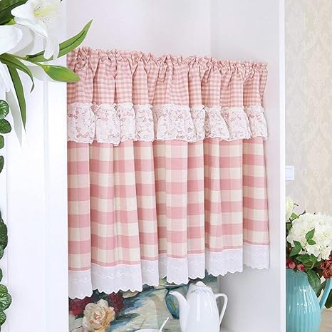cuadros rosadas cortinas para cocina