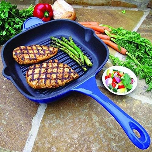 Professional Square Cast Iron Griddle Pan - 25cm - Non-Stick Cast Iron Pan, Pre-Seasoned Skillet Pan - by Jean Patrique - Image 5