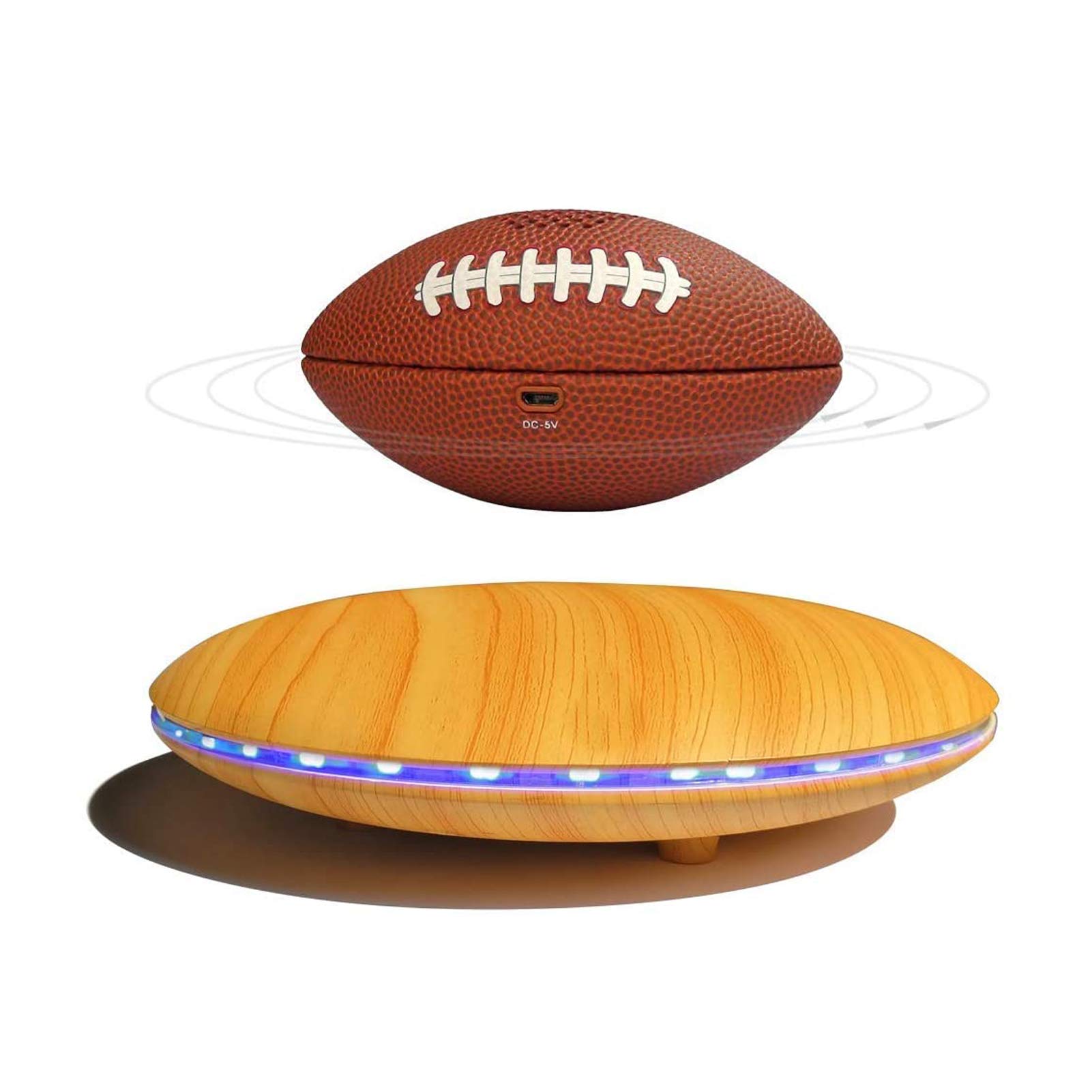HFJKD Magnetic Levitating Speaker, Football Style 3W Portable Wireless Speaker with LED, Bluetooth 4