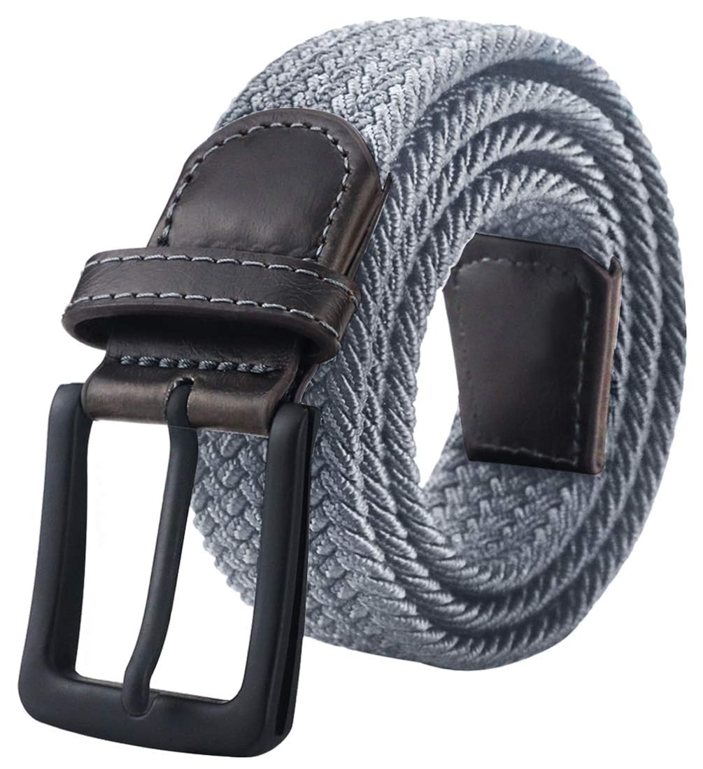 mens black woven belt