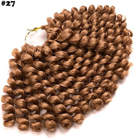 2 pack 8 inch 75 gram Bounce Curl Crochet Braids hair Black Jumpy Wand Curl Collection Braiding Hair Synthetic Extension for Black Women (8"(2pack), 27)