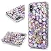 iPhone X Case, iPhone Xs Case, Mavis's Diary Full Edge Protective Plastic Case, 3D Handmade Crystal Clear Bling Full Diamonds Colorful Shiny Rhinestone Flowers Hard PC Cover