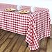 LTC LINENS 60 in. x 102 in. Red and White Checkered Rectangular Tablecloth - Red Gingham Table Cloth for 6 Feet Rectangle Table - Stain Resistant, Washable Fabric Plaid Table Cover for Picnic, Party