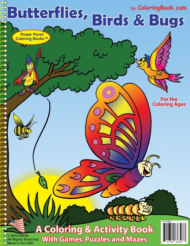 Butterflies, Birds & Bugs Coloring Book (8.5x11)