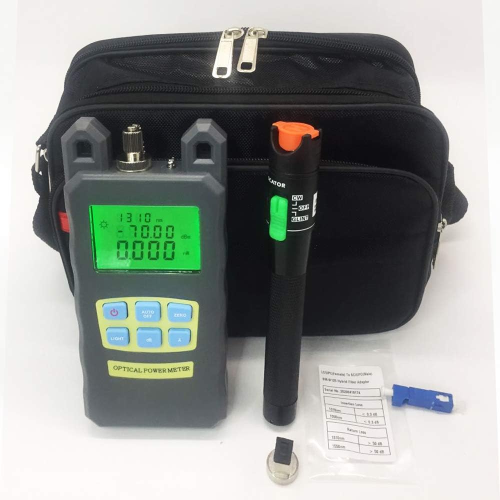 JABOBE 30Mw Visual Fault Locator,Optic Fiber power Meter, Fiber Optic Test Equipment With FC,SC Connector and SC/UPC(Male) to LC/UPC(Female) Adapter, For FTTH Engineering