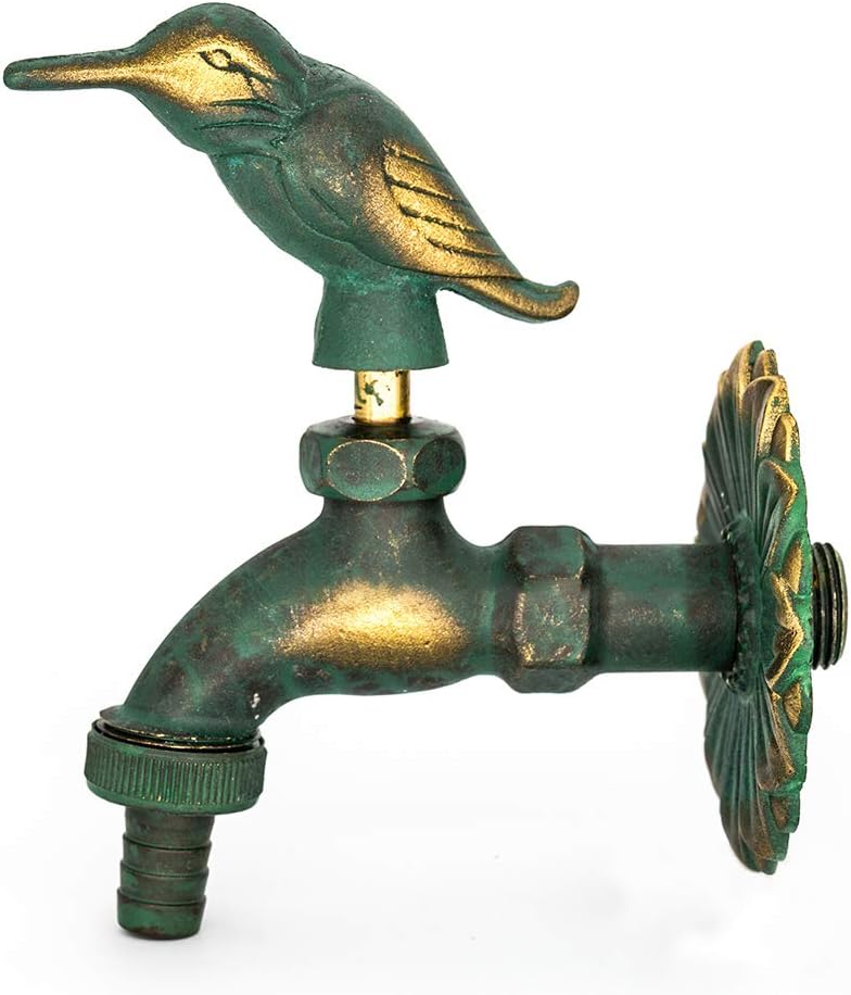 Greenspring Bird Decorative Solid Brass Garden Outdoor Faucet with A Set of Brass Quick Connector for 1/2" Inches Hose : Garden & Outdoor