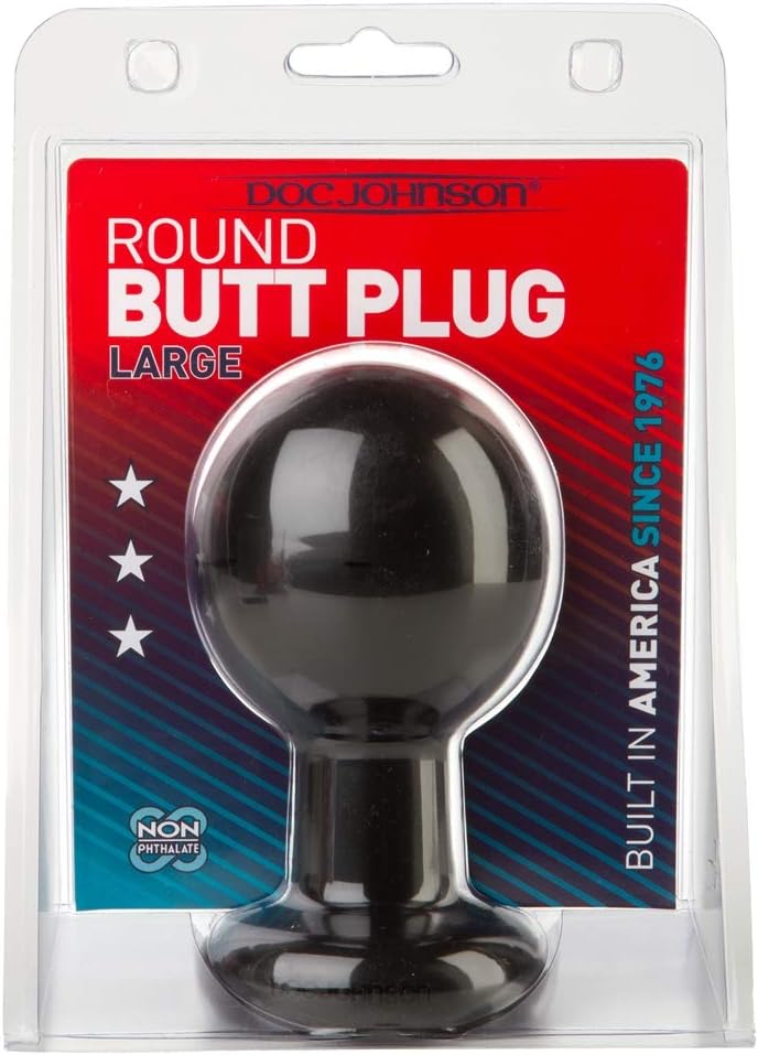 Doc Johnson Classic Round Butt Plug, Large, Black - Image 4