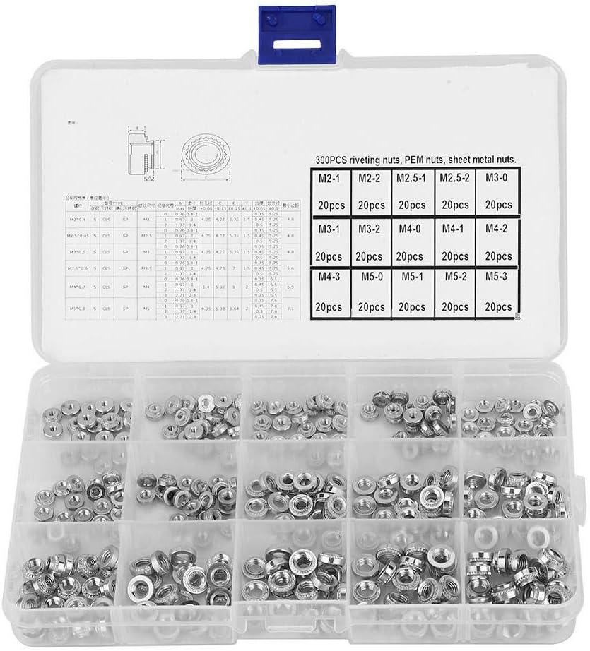 300pcs Pressure Riveting Nut, PEM Nut SelfTightening Nut