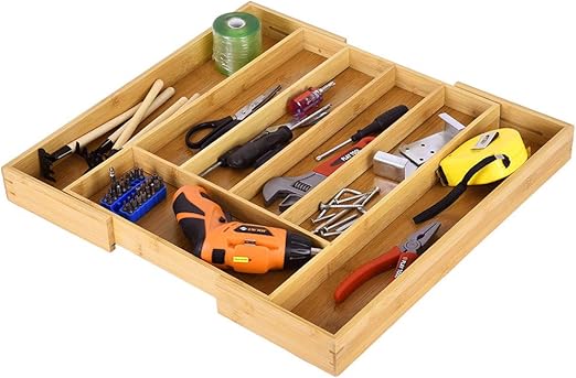 Amazon Com Pratcgoods Bamboo Expandable Flatware Organizers