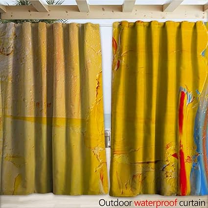 Amazoncom Warmfamily Outdoor Waterproof Curtain Abstract Painted
